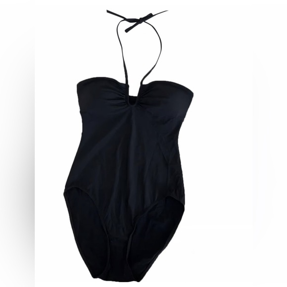 J.CREW ONE PIECE BLACK SWIMSUIT HALTER NECK WOMEN TUMMY CONTROL PLUS SIZE 3X - Picture 3 of 9